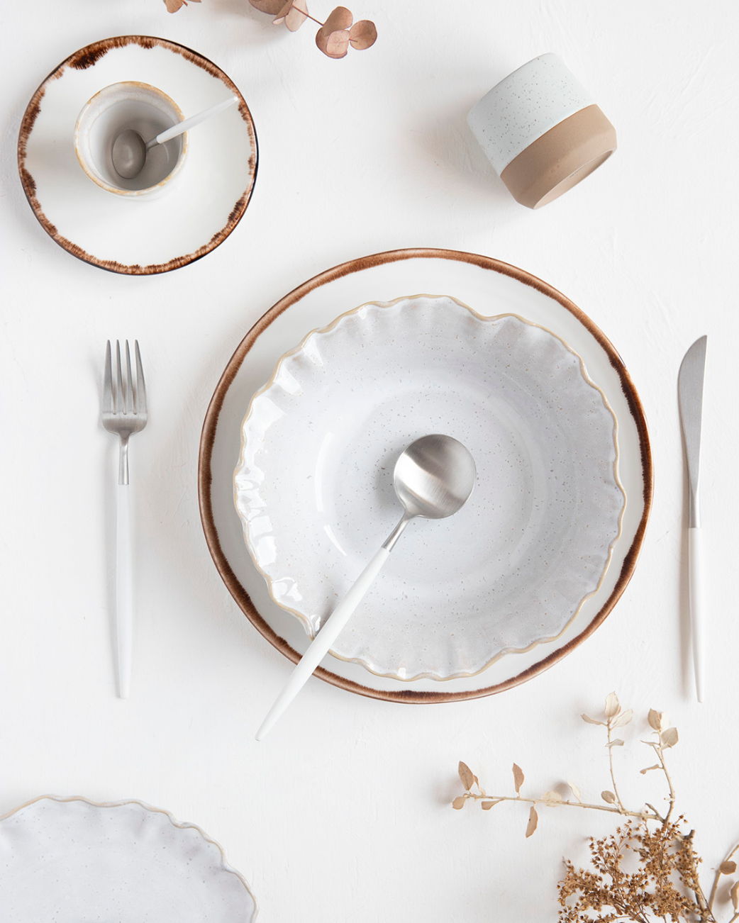 Natural Brown "Organic" 12-delige Serviesset