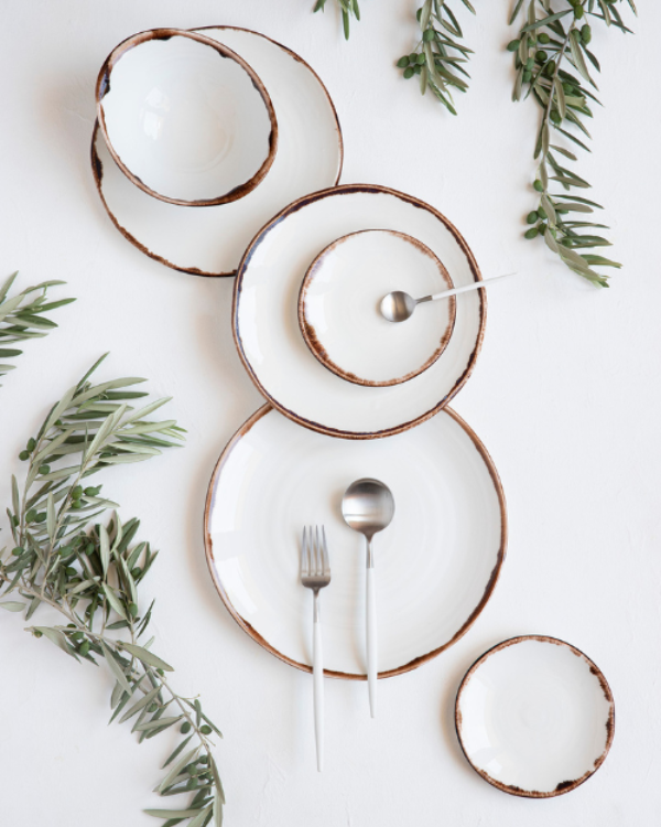 Natural Brown "Organic" 12-delige Serviesset