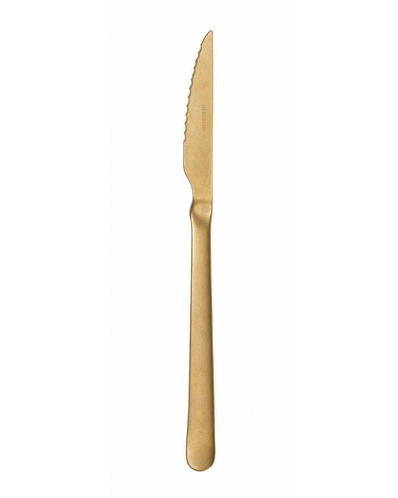 Set of 6 Tribeca Gold Vintage Steak Knives