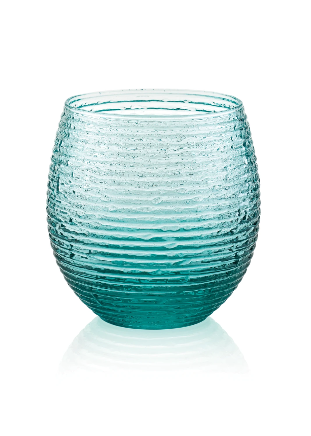 Set 6 vasos + Jarra Reeded Turquoise