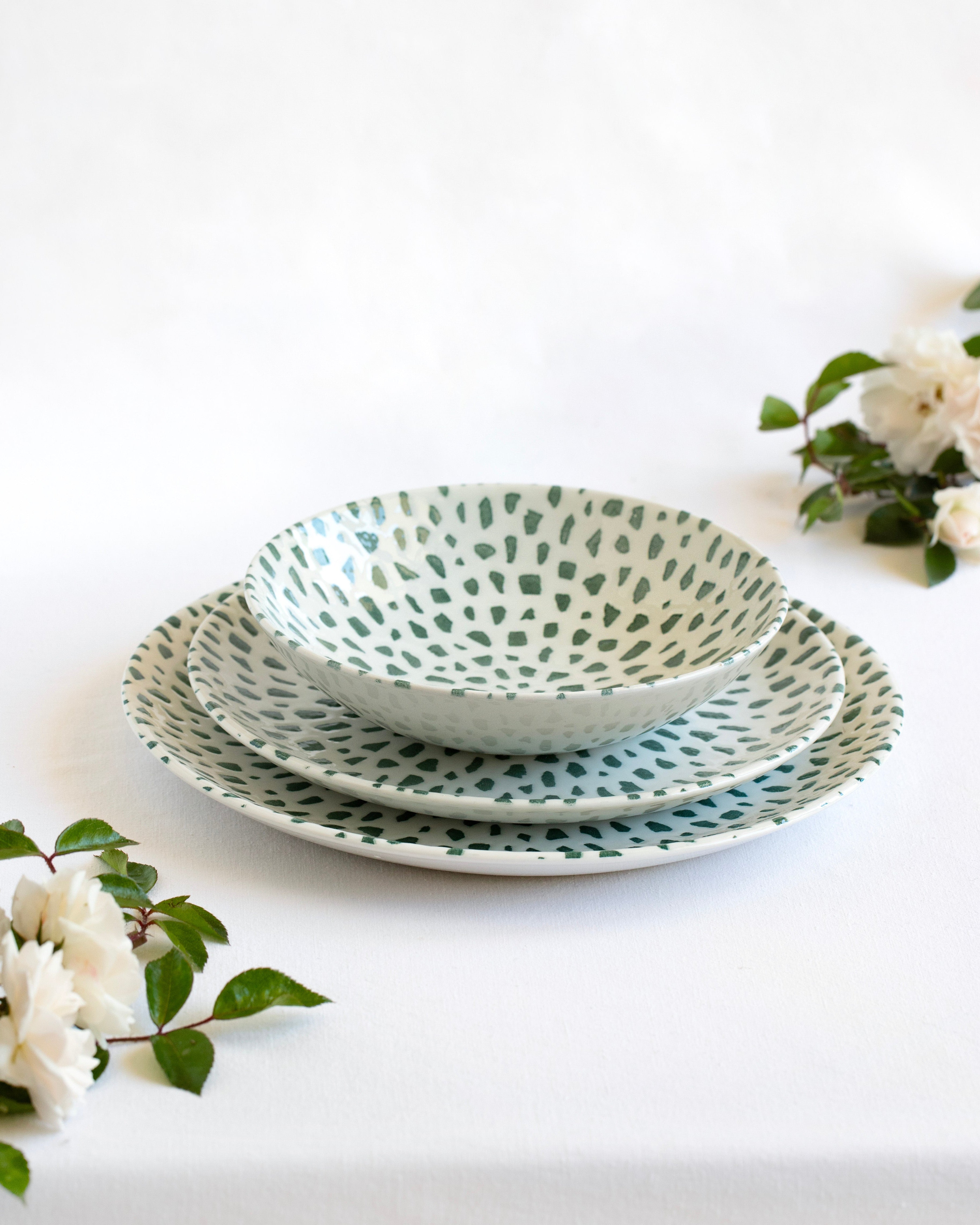 Dessert Teller Mosaic Green Forest