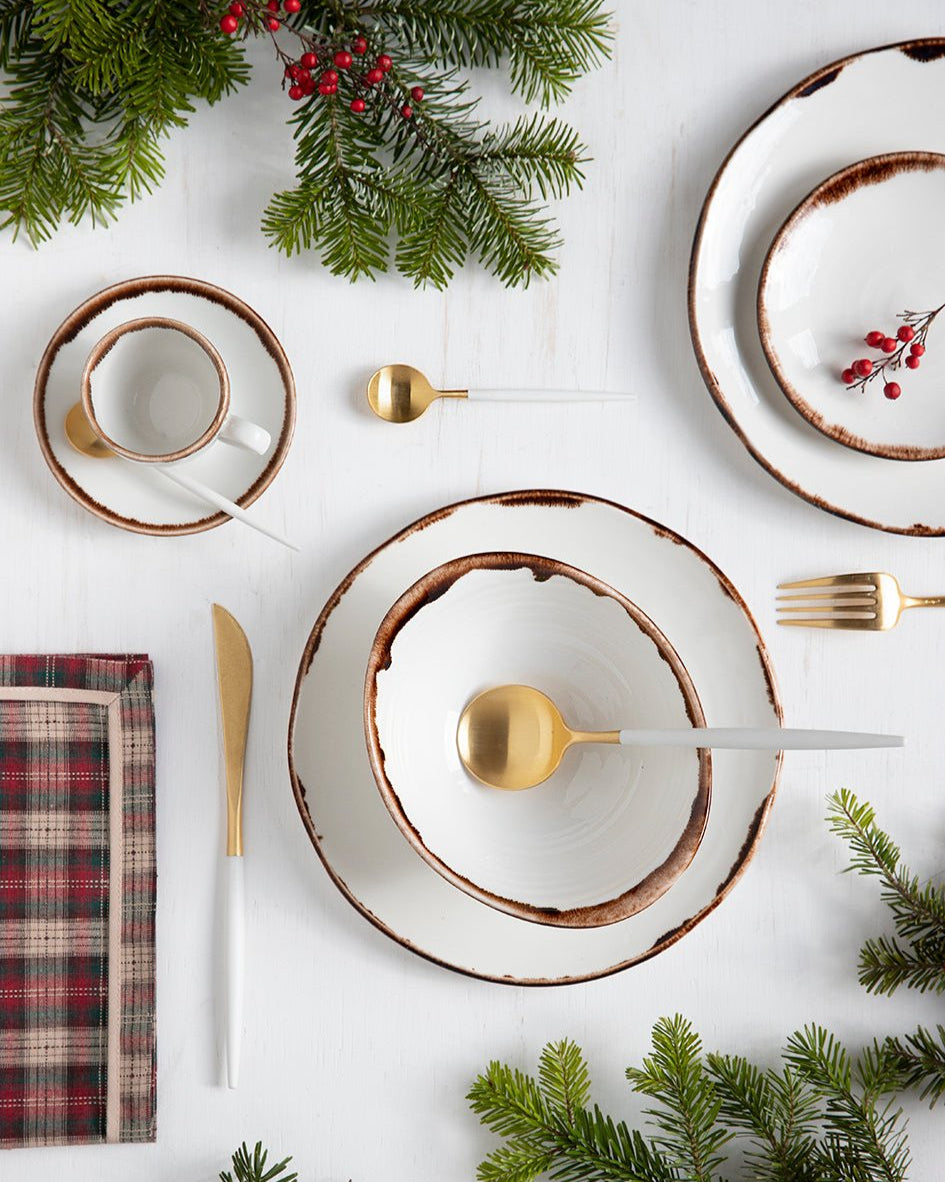 Natural Brown "Organic" 12-delige Serviesset