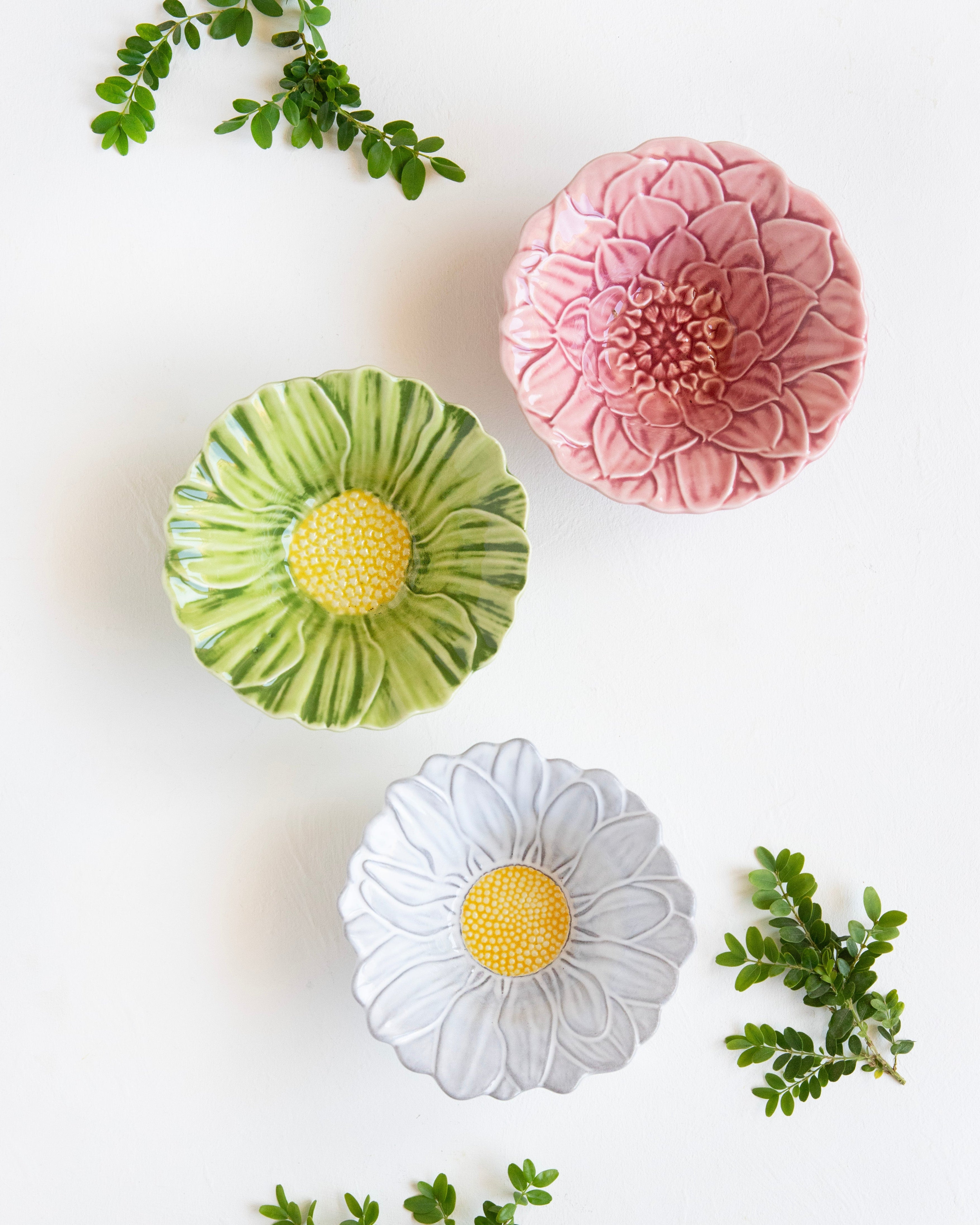 Set van 3 kommen met bloemen