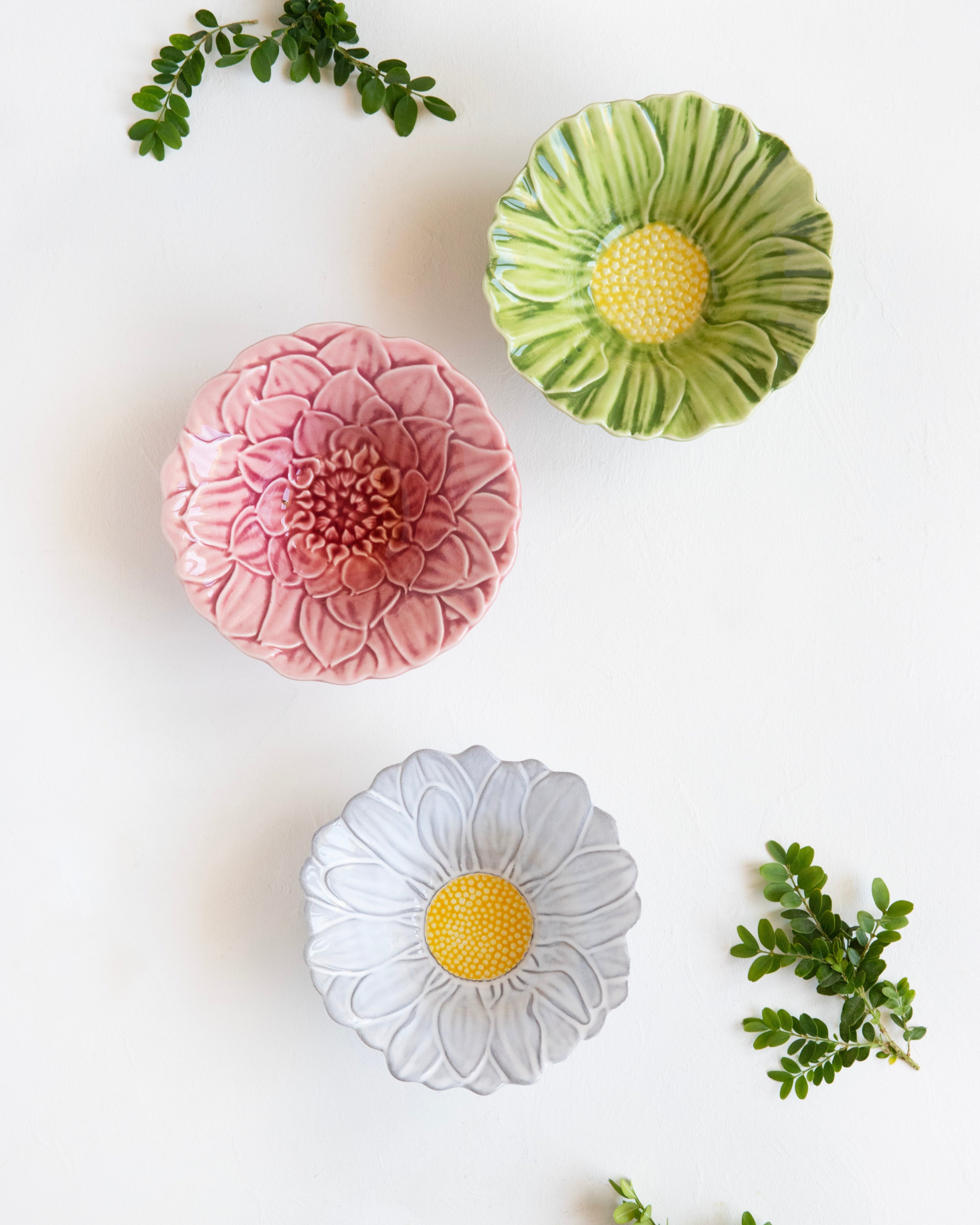 Set van 3 kommen met bloemen