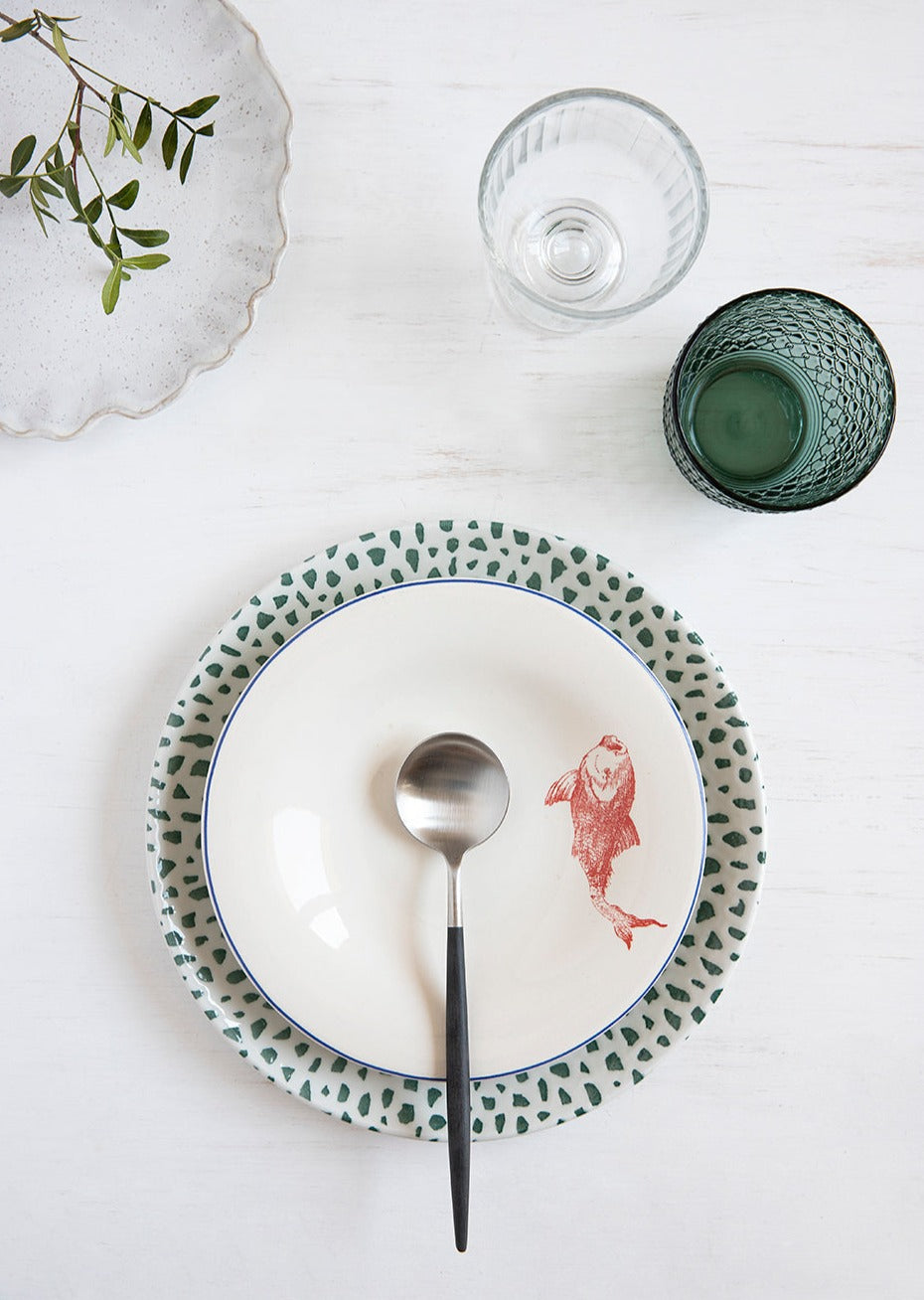 Mosaic Forest Green 12-teiliges Geschirrset