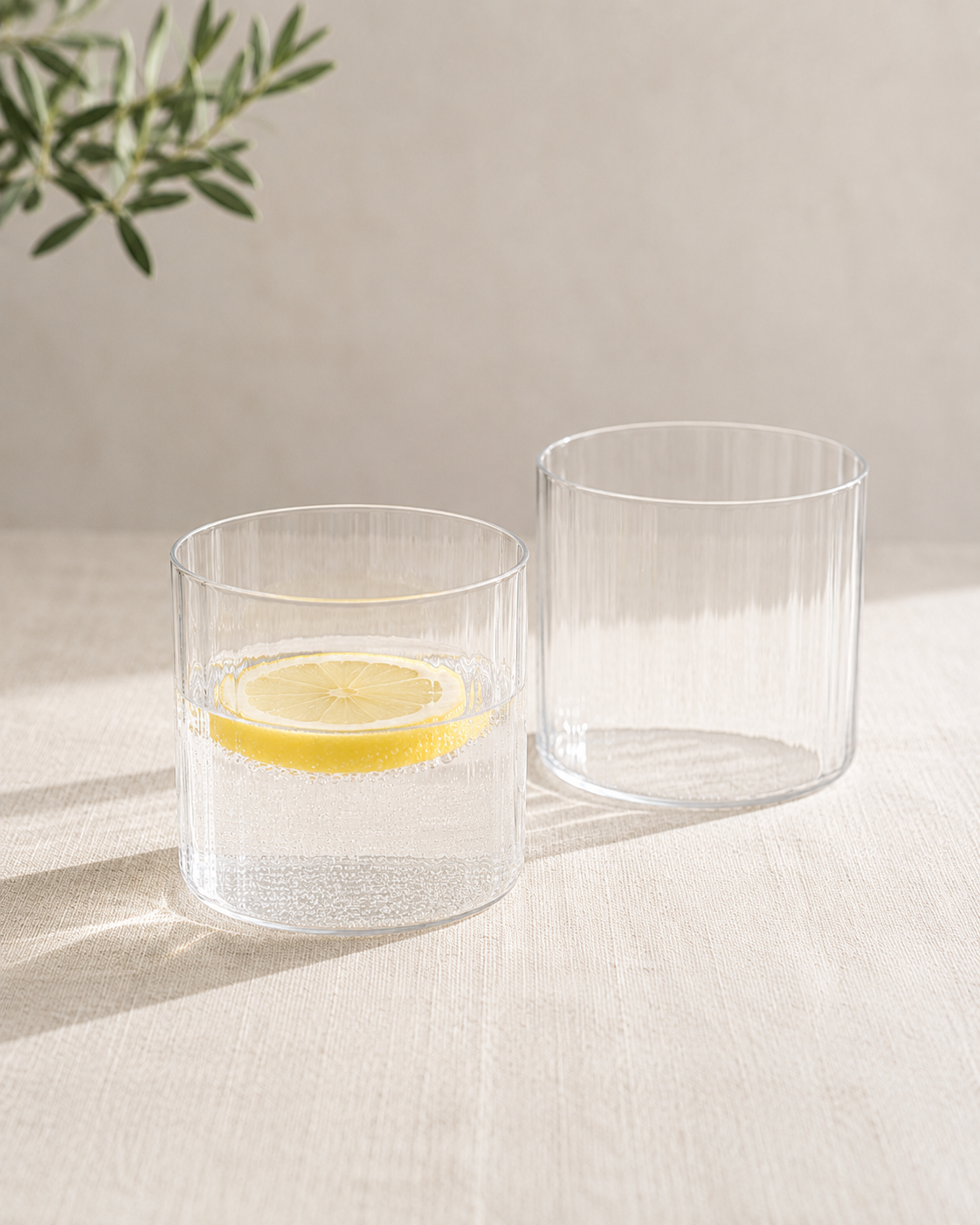 Set of 2 H2O Reeded Glasses