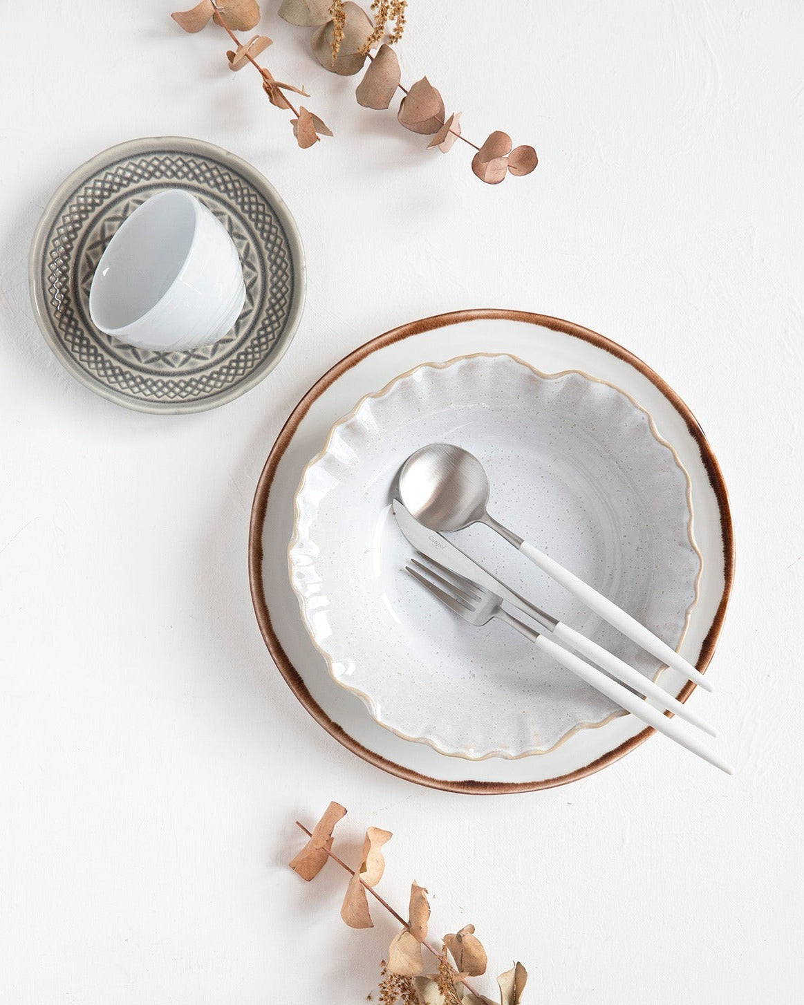 Natural Brown "Organic" 12-delige Serviesset