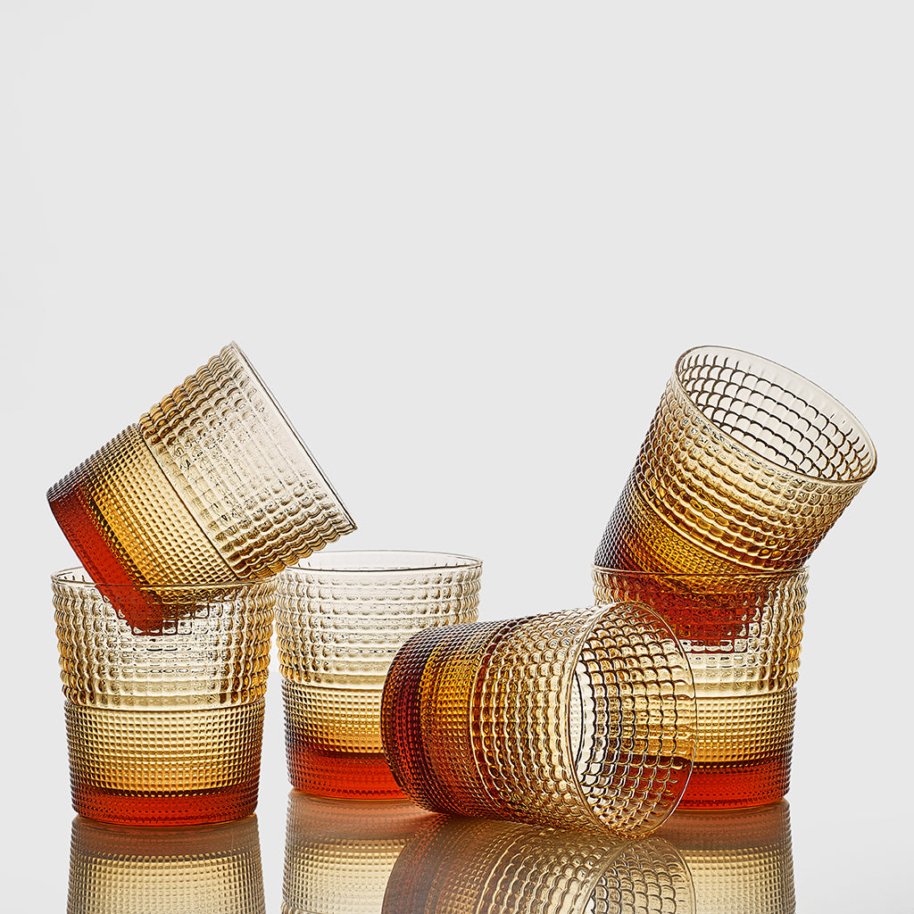 Set van 6 Pikes Amber-glazen