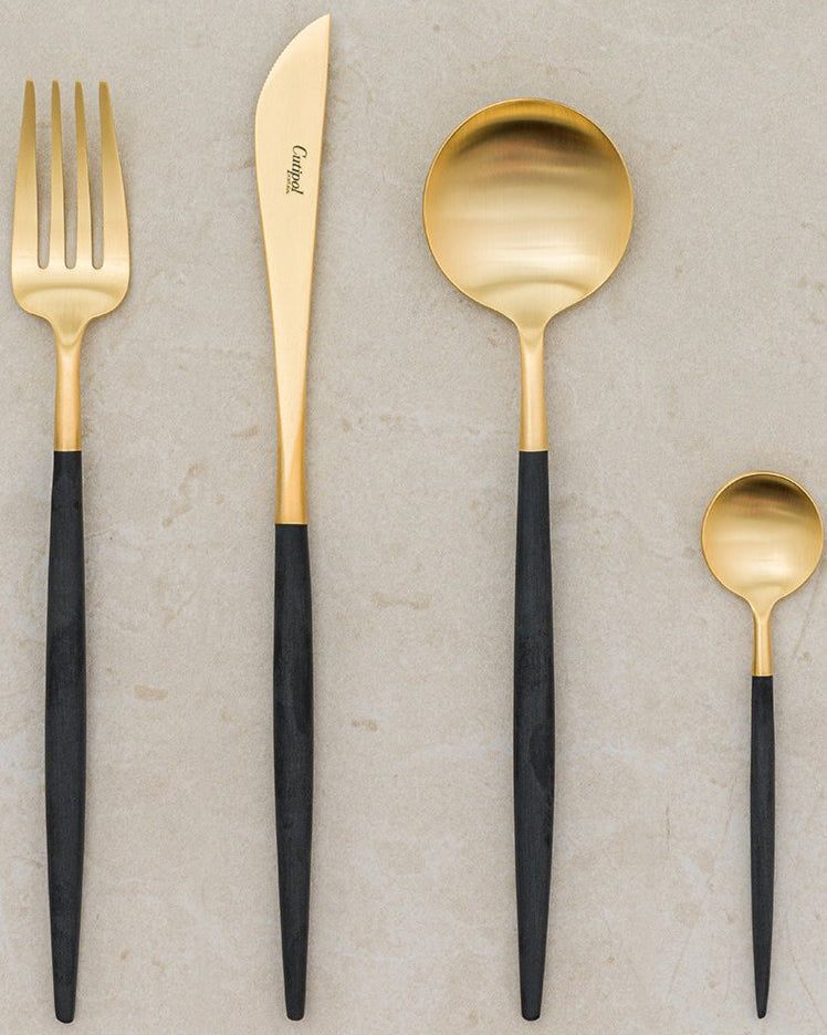 Bestek 24 stuks Cutipol Goa Zwart Goud