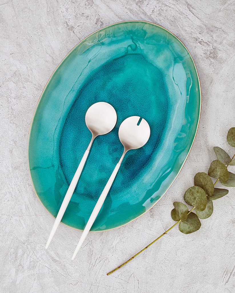 Fuente ovalada Riviera Blue