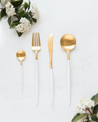 24-teiliges Besteck Cutipol Goa Weiss Gold