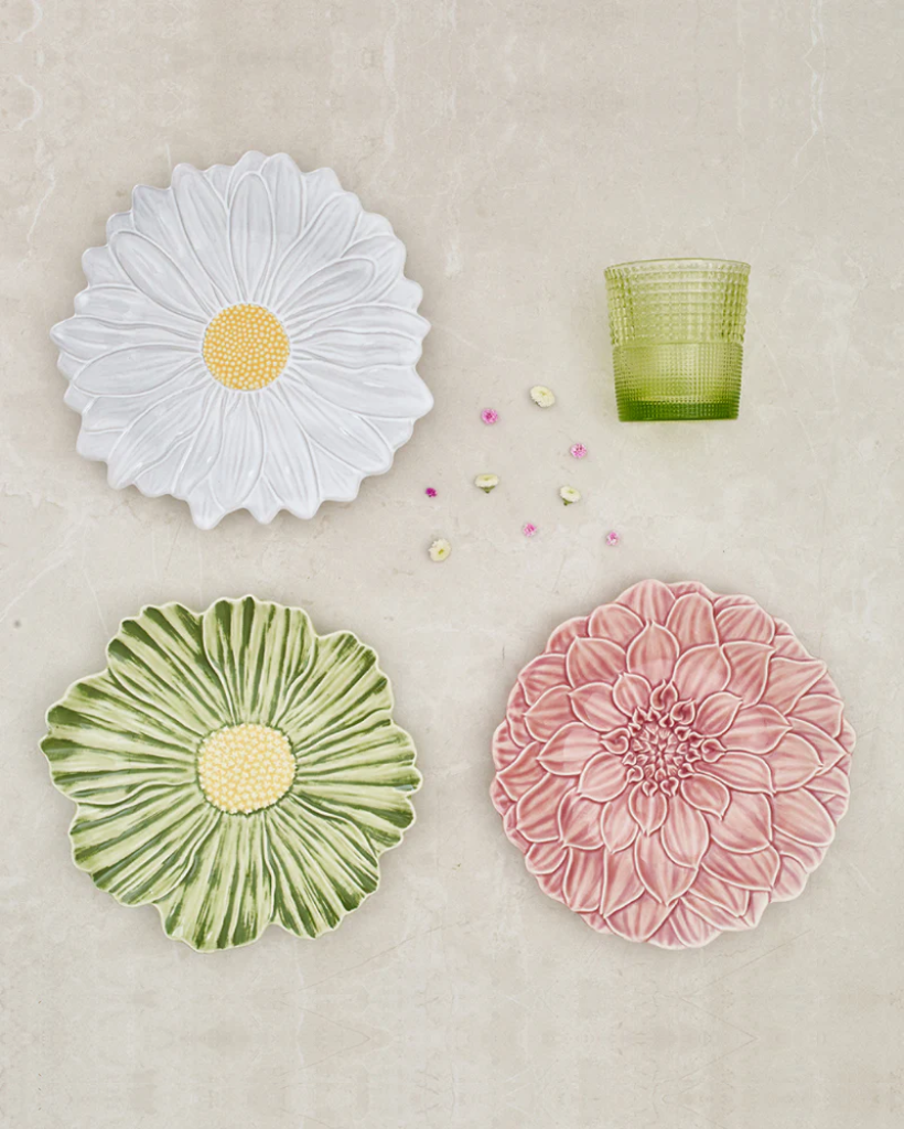 Set 3 Dessert Plates Flowers