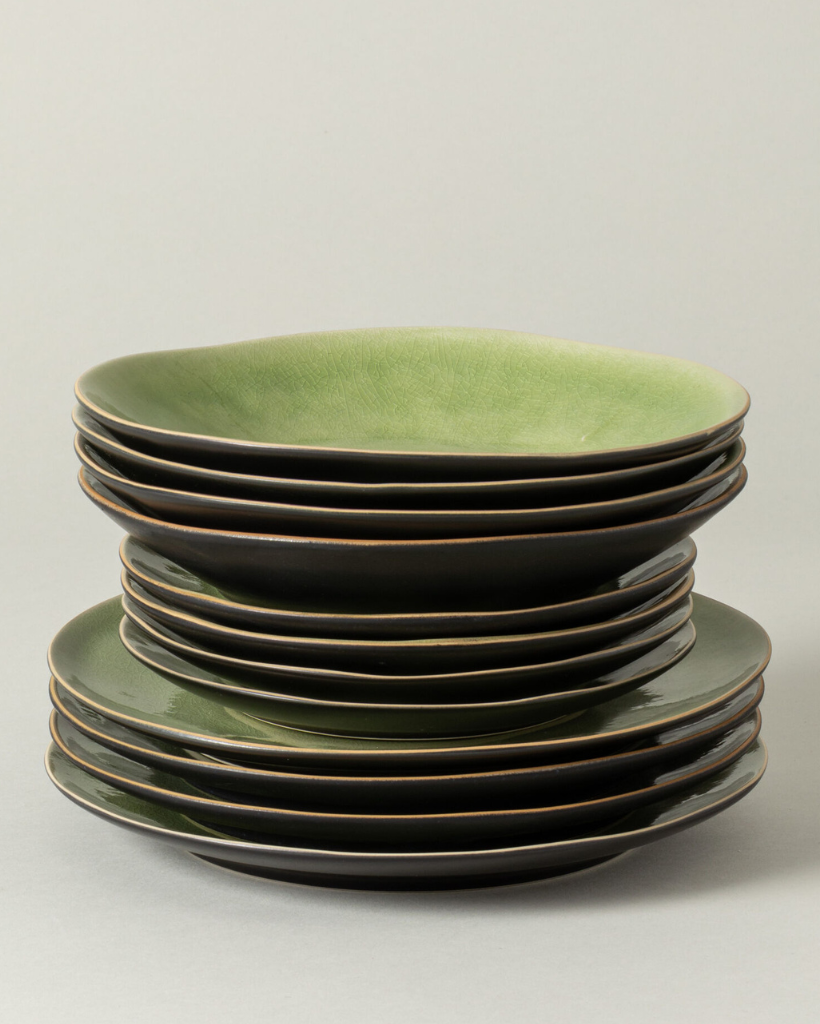 Riviera Green 12-piece Dinner Set