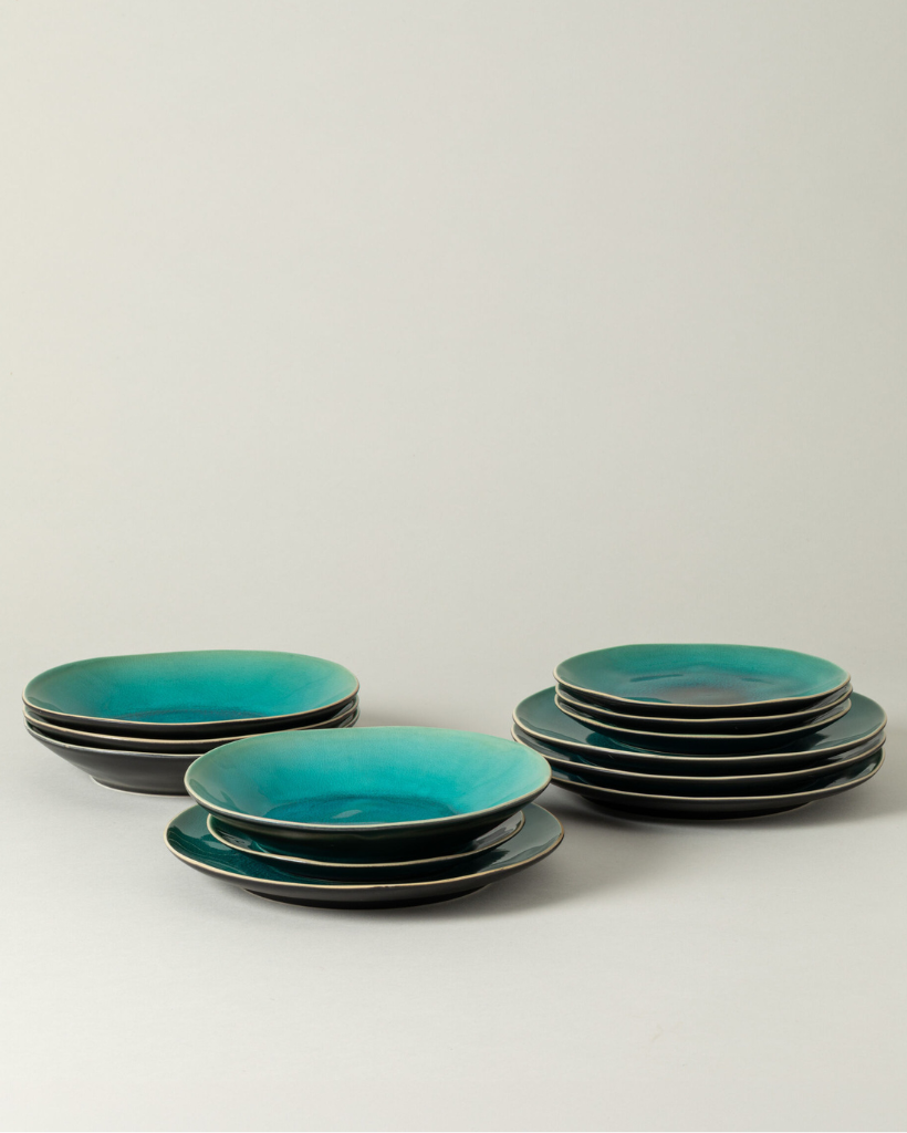 Riviera Blue 12-piece Dinner Set
