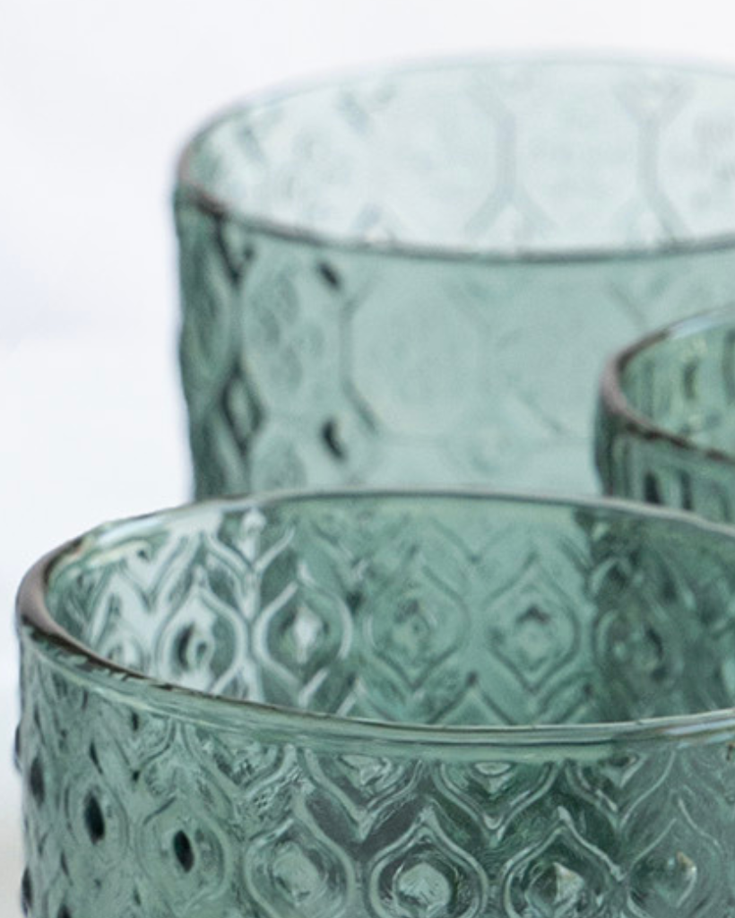 Textures Optical Olive Green Gläser 6er-Set