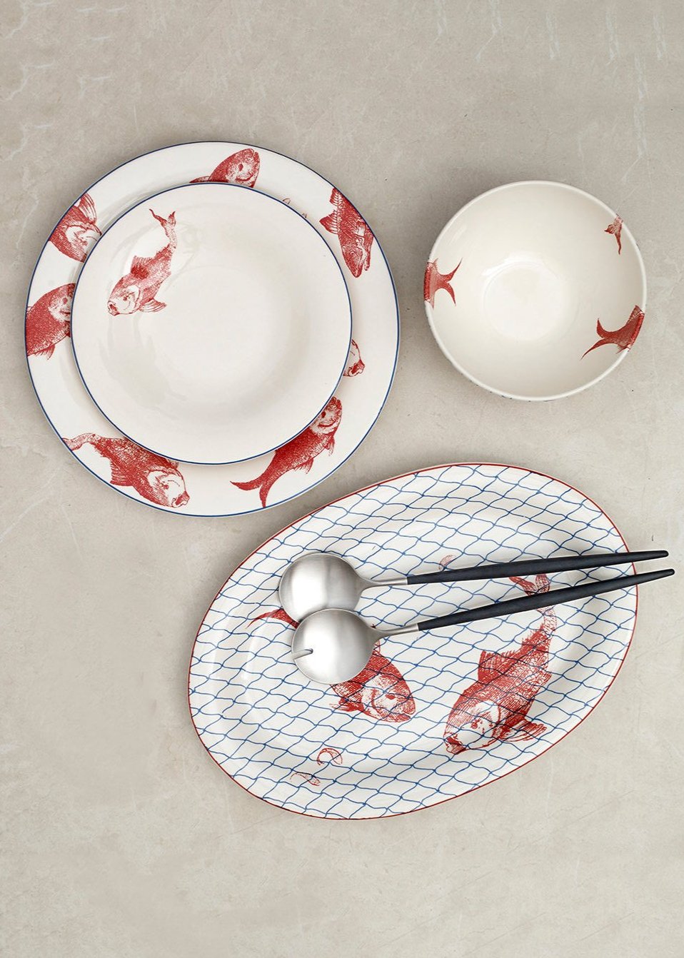 Fish tableware 12 pieces