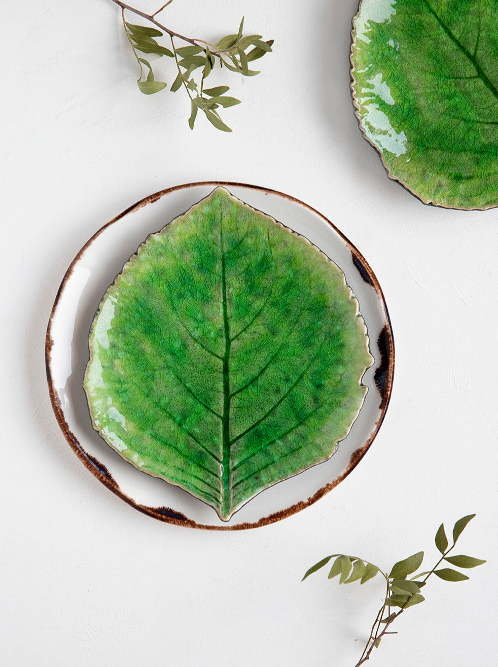 Riviera Green - Leaf salad plate