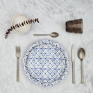 Indigo Pure & Tile - Dinner plate
