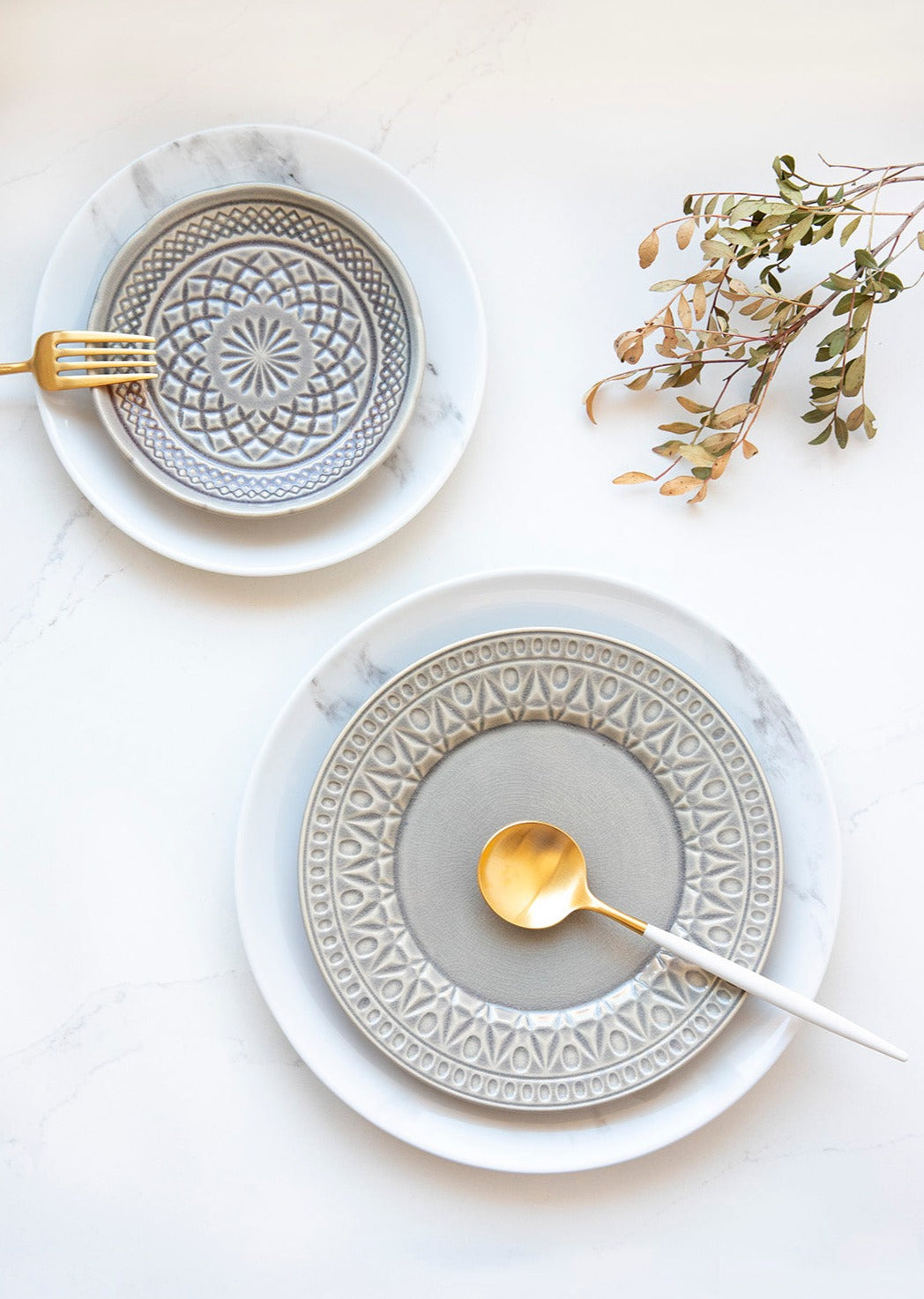 Marble 12-piece dinner set