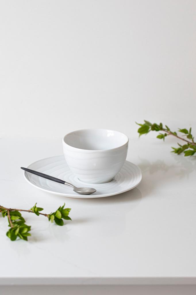 Tasse et soucoupe Teak White